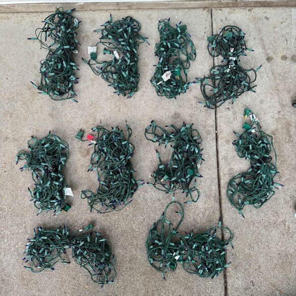 bundle of 10 indoor outdoor blue string lights - Picture 1 of 10